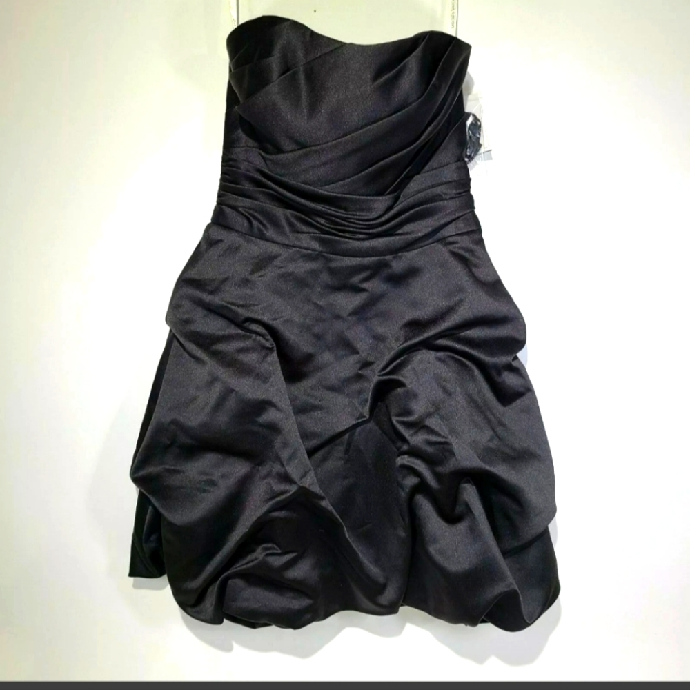 Davids Bridal Bridesmaid/Prom Dress Size 2 NWT Strapless Short Black